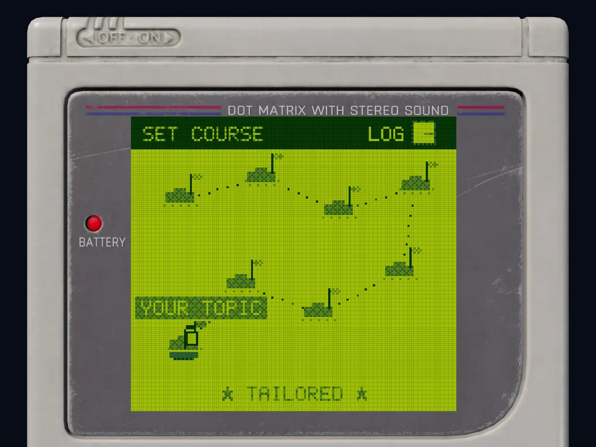 The Game Boy's screen: the course set island to island to your topic – tailored